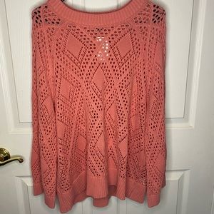 Coral lacy sweater
